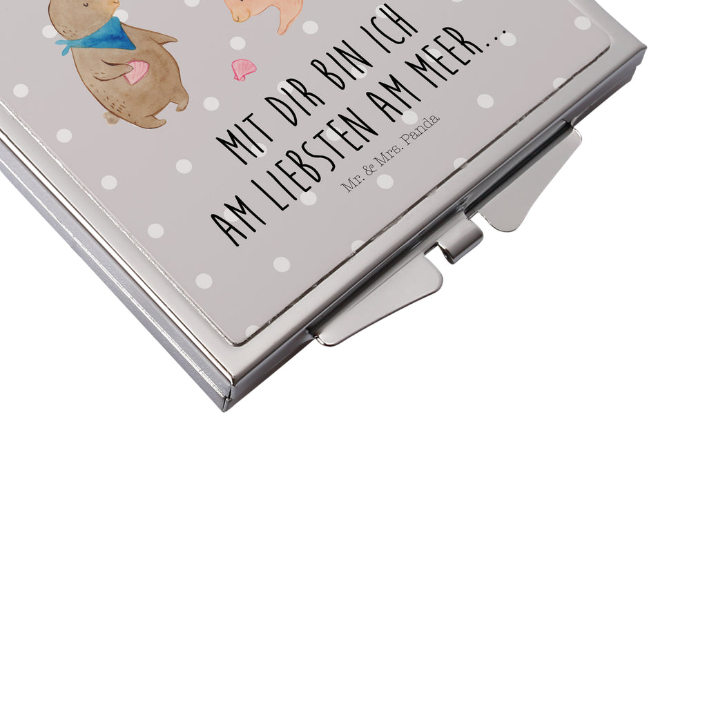 Handtaschenspiegel quadratisch Hasen Muschel Spiegel, Handtasche, Quadrat, silber, schminken, Schminkspiegel, Familie, Vatertag, Muttertag, Bruder, Schwester, Mama, Papa, Oma, Opa, Hasen, beste Freundin, Freundin, Freundinnen, best friends, BFF, Muscheln sammeln, Muscheln, Meer