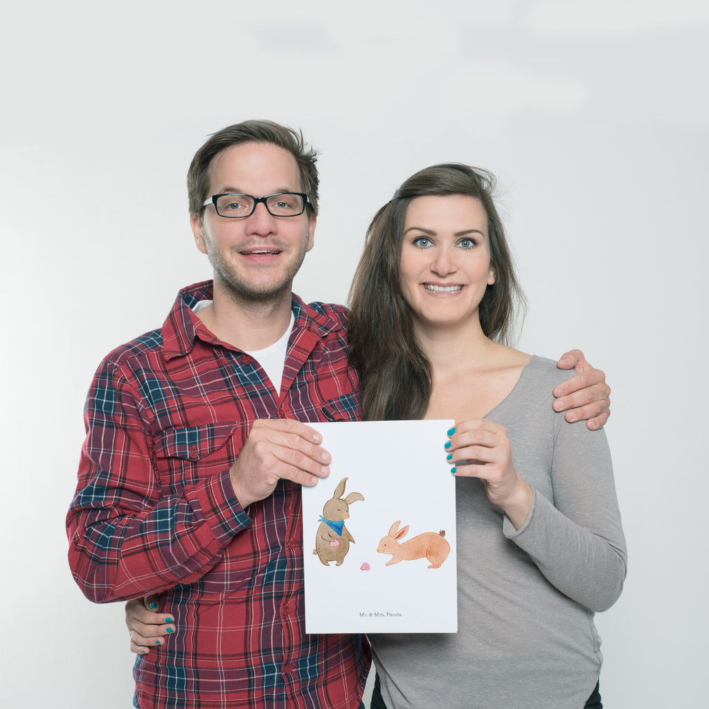 Poster Hasen Muschel Poster, Wandposter, Bild, Wanddeko, Küchenposter, Kinderposter, Wanddeko Bild, Raumdekoration, Wanddekoration, Handgemaltes Poster, Mr. & Mrs. Panda Poster, Designposter, Kunstdruck, Posterdruck, Familie, Vatertag, Muttertag, Bruder, Schwester, Mama, Papa, Oma, Opa, Hasen, beste Freundin, Freundin, Freundinnen, best friends, BFF, Muscheln sammeln, Muscheln, Meer