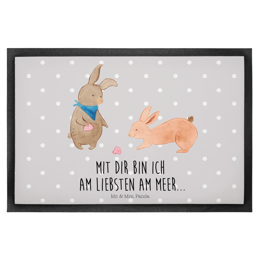 Fußmatte Hasen Muschel Hasen, beste Freundin, Freundin, Freundinnen, best friends, BFF, Muscheln sammeln, Muscheln, Meer Türvorleger, Schmutzmatte, Fußabtreter, Matte, Schmutzfänger, Fußabstreifer, Schmutzfangmatte, Türmatte, Motivfußmatte,  Haustürmatte, Vorleger  Familie, Vatertag, Muttertag, Bruder, Schwester, Mama, Papa, Oma, Opa