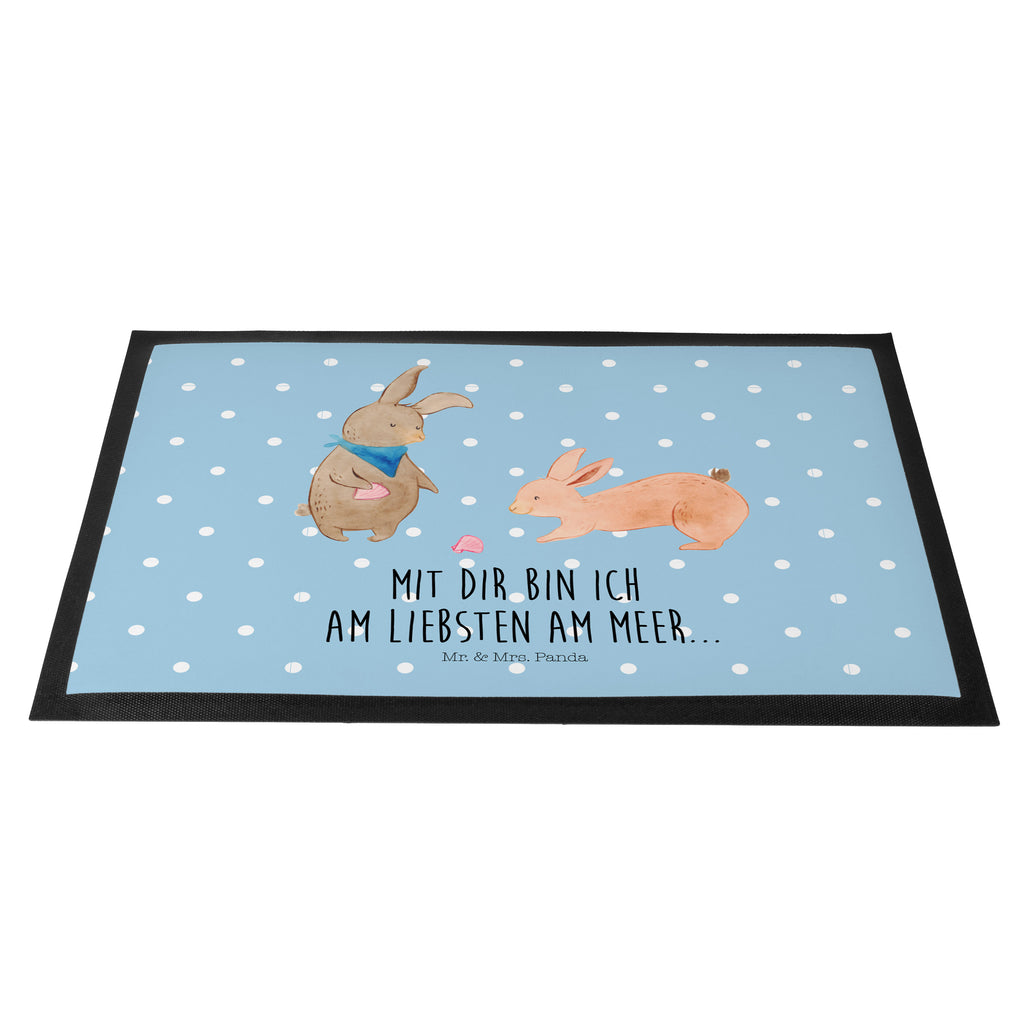 Fußmatte Hasen Muschel Hasen, beste Freundin, Freundin, Freundinnen, best friends, BFF, Muscheln sammeln, Muscheln, Meer Türvorleger, Schmutzmatte, Fußabtreter, Matte, Schmutzfänger, Fußabstreifer, Schmutzfangmatte, Türmatte, Motivfußmatte,  Haustürmatte, Vorleger  Familie, Vatertag, Muttertag, Bruder, Schwester, Mama, Papa, Oma, Opa