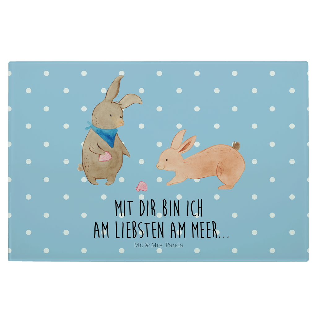 Medium Glas Schneidbrett Hasen Muschel Glasschneidebrett, Schneidebrett, Familie, Vatertag, Muttertag, Bruder, Schwester, Mama, Papa, Oma, Opa, Hasen, beste Freundin, Freundin, Freundinnen, best friends, BFF, Muscheln sammeln, Muscheln, Meer