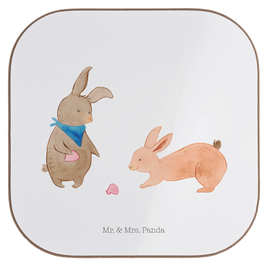 Quadratische Untersetzer Hasen Muschel Bierdeckel, Glasuntersetzer, Untersetzer Gläser, Getränkeuntersetzer, Familie, Vatertag, Muttertag, Bruder, Schwester, Mama, Papa, Oma, Opa, Hasen, beste Freundin, Freundin, Freundinnen, best friends, BFF, Muscheln sammeln, Muscheln, Meer