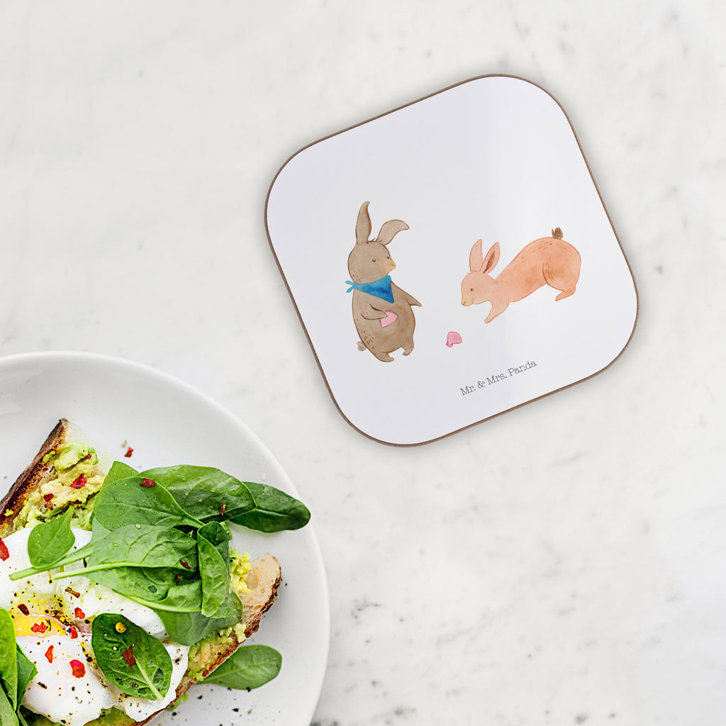 Quadratische Untersetzer Hasen Muschel Bierdeckel, Glasuntersetzer, Untersetzer Gläser, Getränkeuntersetzer, Familie, Vatertag, Muttertag, Bruder, Schwester, Mama, Papa, Oma, Opa, Hasen, beste Freundin, Freundin, Freundinnen, best friends, BFF, Muscheln sammeln, Muscheln, Meer