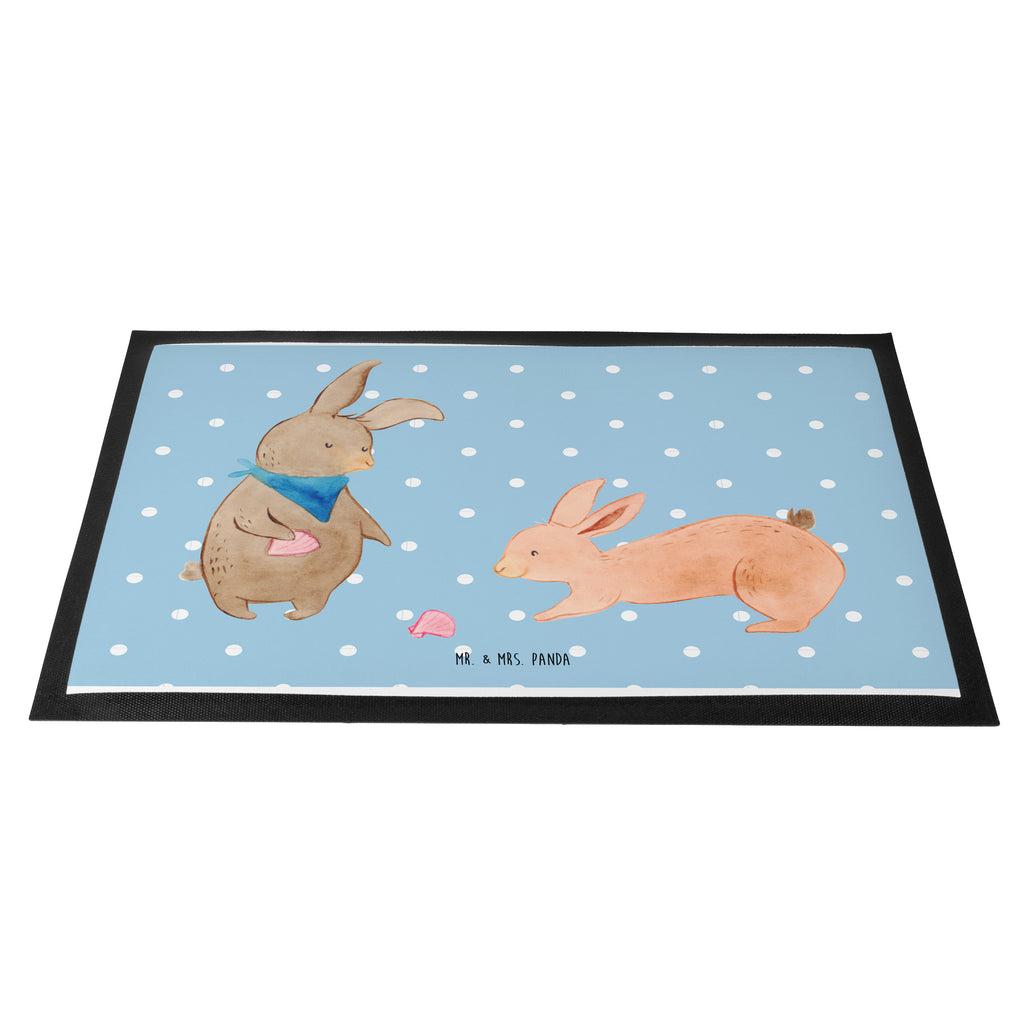 Fußmatte Hasen Muschel Hasen, beste Freundin, Freundin, Freundinnen, best friends, BFF, Muscheln sammeln, Muscheln, Meer Türvorleger, Schmutzmatte, Fußabtreter, Matte, Schmutzfänger, Fußabstreifer, Schmutzfangmatte, Türmatte, Motivfußmatte,  Haustürmatte, Vorleger  Familie, Vatertag, Muttertag, Bruder, Schwester, Mama, Papa, Oma, Opa