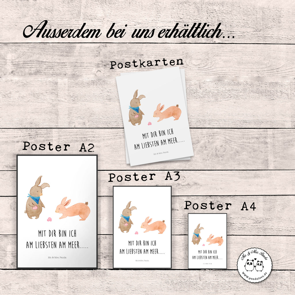 Poster Hasen Muschel Poster, Wandposter, Bild, Wanddeko, Küchenposter, Kinderposter, Wanddeko Bild, Raumdekoration, Wanddekoration, Handgemaltes Poster, Mr. & Mrs. Panda Poster, Designposter, Kunstdruck, Posterdruck, Familie, Vatertag, Muttertag, Bruder, Schwester, Mama, Papa, Oma, Opa, Hasen, beste Freundin, Freundin, Freundinnen, best friends, BFF, Muscheln sammeln, Muscheln, Meer