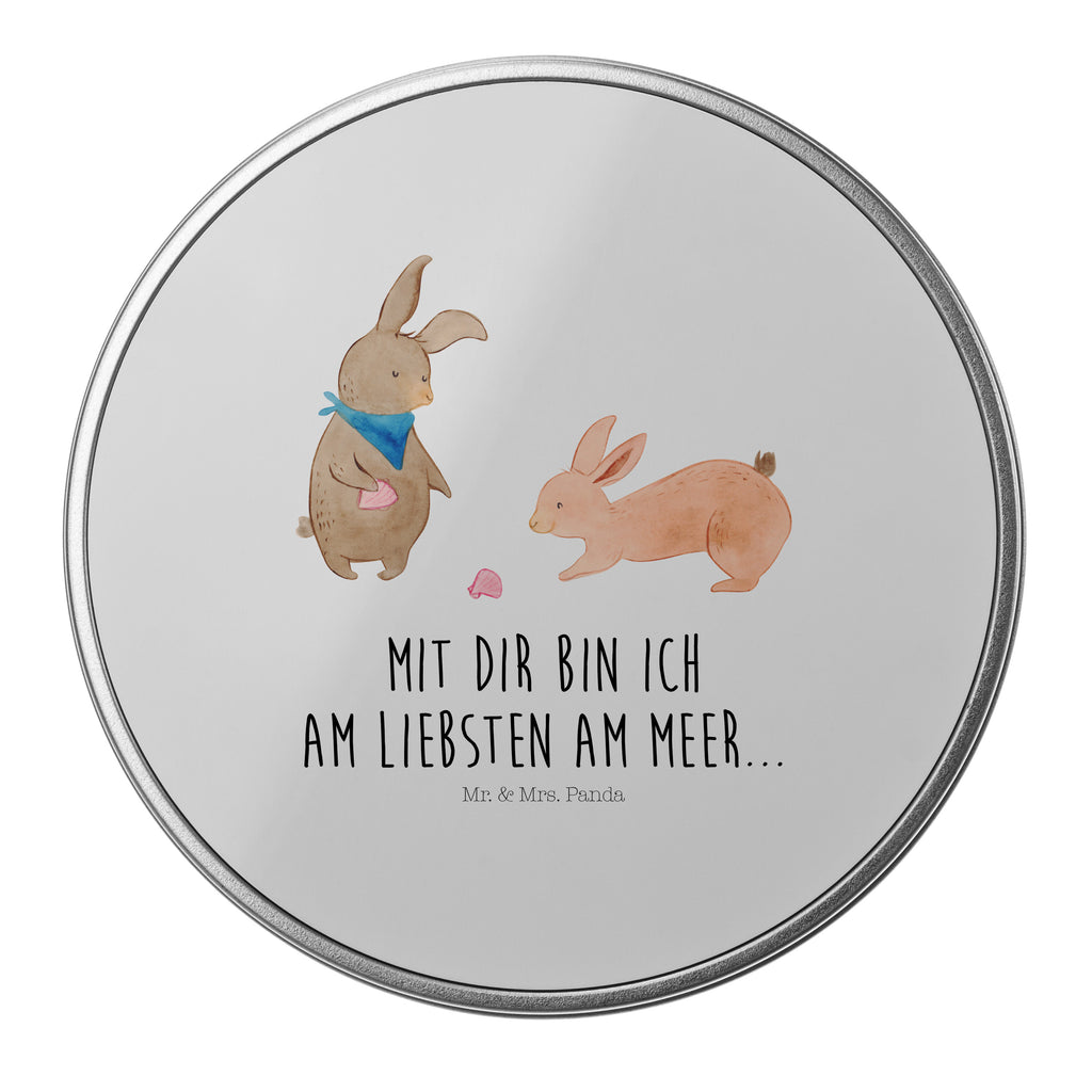 Blechdose rund Hasen Muschel Metalldose, Keksdose, Dose, Vorratsdose, Geschenkbox, Familie, Vatertag, Muttertag, Bruder, Schwester, Mama, Papa, Oma, Opa, Hasen, beste Freundin, Freundin, Freundinnen, best friends, BFF, Muscheln sammeln, Muscheln, Meer