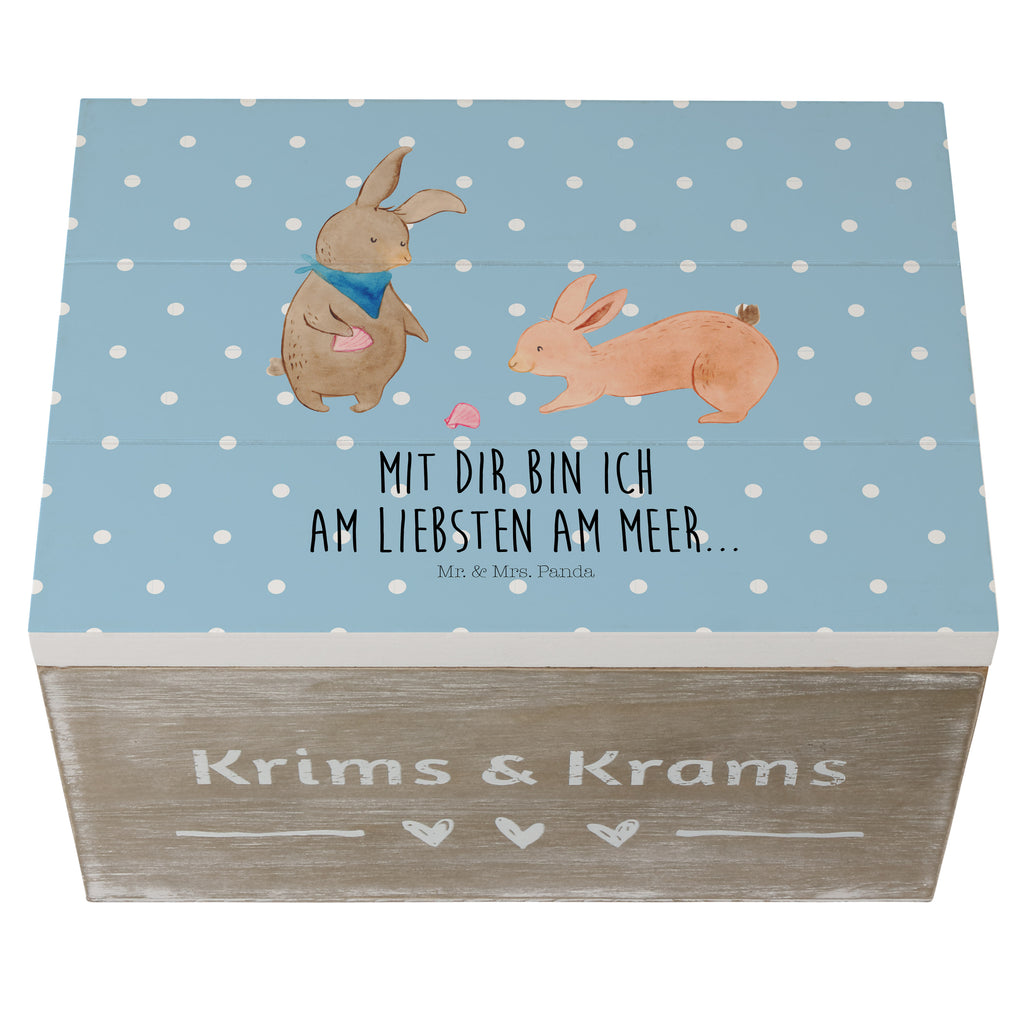 Holzkiste Hasen Muschel Holzkiste, Kiste, Schatzkiste, Truhe, Schatulle, XXL, Erinnerungsbox, Erinnerungskiste, Dekokiste, Aufbewahrungsbox, Familie, Vatertag, Muttertag, Bruder, Schwester, Mama, Papa, Oma, Opa, Hasen, beste Freundin, Freundin, Freundinnen, best friends, BFF, Muscheln sammeln, Muscheln, Meer