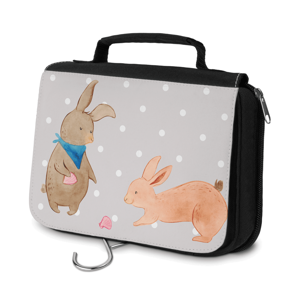 Kulturbeutel Hasen Muschel Kulturbeutel, Zum Aufhängen, Waschtasche, Kosmetiktasche, Damen, Herren, Aufbewahrungstasche, Schminktasche, Kosmetikbeutel, Organizer, Kulturtasche, Schminkutensil, Familie, Vatertag, Muttertag, Bruder, Schwester, Mama, Papa, Oma, Opa, Hasen, beste Freundin, Freundin, Freundinnen, best friends, BFF, Muscheln sammeln, Muscheln, Meer