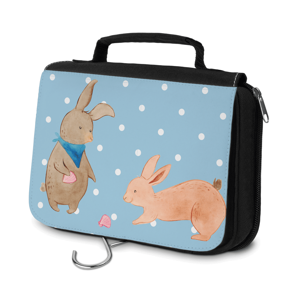 Kulturbeutel Hasen Muschel Kulturbeutel, Zum Aufhängen, Waschtasche, Kosmetiktasche, Damen, Herren, Aufbewahrungstasche, Schminktasche, Kosmetikbeutel, Organizer, Kulturtasche, Schminkutensil, Familie, Vatertag, Muttertag, Bruder, Schwester, Mama, Papa, Oma, Opa, Hasen, beste Freundin, Freundin, Freundinnen, best friends, BFF, Muscheln sammeln, Muscheln, Meer