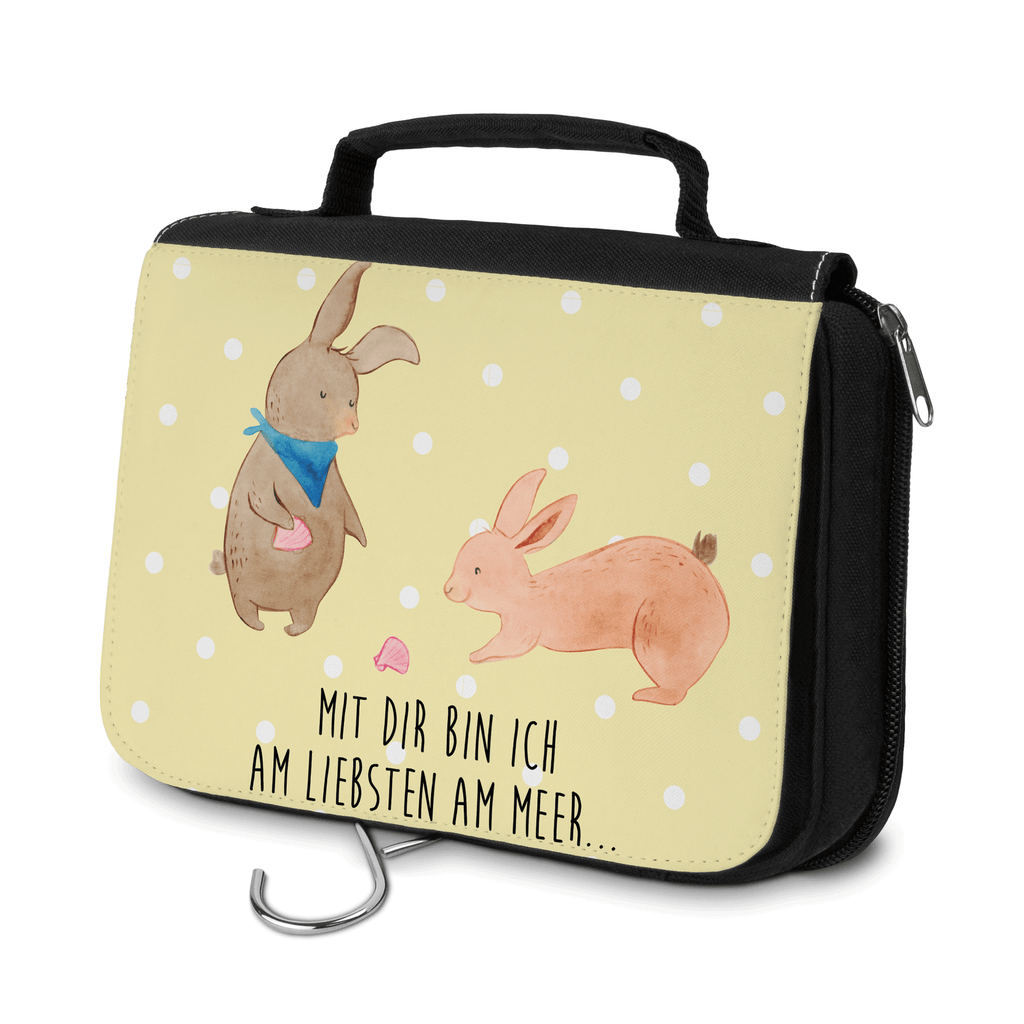 Kulturbeutel Hasen Muschel Kulturbeutel, Zum Aufhängen, Waschtasche, Kosmetiktasche, Damen, Herren, Aufbewahrungstasche, Schminktasche, Kosmetikbeutel, Organizer, Kulturtasche, Schminkutensil, Familie, Vatertag, Muttertag, Bruder, Schwester, Mama, Papa, Oma, Opa, Hasen, beste Freundin, Freundin, Freundinnen, best friends, BFF, Muscheln sammeln, Muscheln, Meer