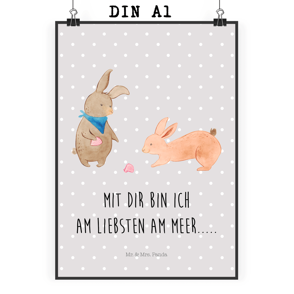 Poster Hasen Muschel Poster, Wandposter, Bild, Wanddeko, Küchenposter, Kinderposter, Wanddeko Bild, Raumdekoration, Wanddekoration, Handgemaltes Poster, Mr. & Mrs. Panda Poster, Designposter, Kunstdruck, Posterdruck, Familie, Vatertag, Muttertag, Bruder, Schwester, Mama, Papa, Oma, Opa, Hasen, beste Freundin, Freundin, Freundinnen, best friends, BFF, Muscheln sammeln, Muscheln, Meer