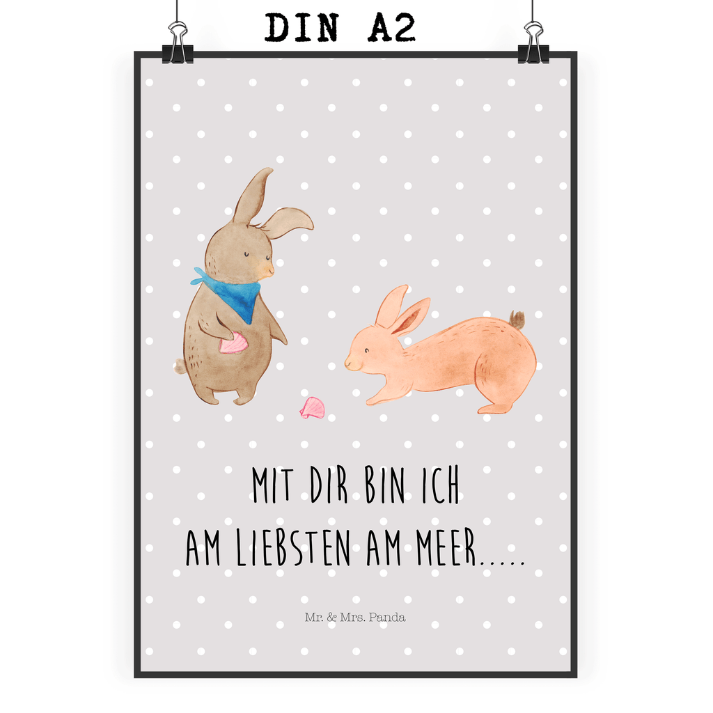 Poster Hasen Muschel Poster, Wandposter, Bild, Wanddeko, Küchenposter, Kinderposter, Wanddeko Bild, Raumdekoration, Wanddekoration, Handgemaltes Poster, Mr. & Mrs. Panda Poster, Designposter, Kunstdruck, Posterdruck, Familie, Vatertag, Muttertag, Bruder, Schwester, Mama, Papa, Oma, Opa, Hasen, beste Freundin, Freundin, Freundinnen, best friends, BFF, Muscheln sammeln, Muscheln, Meer