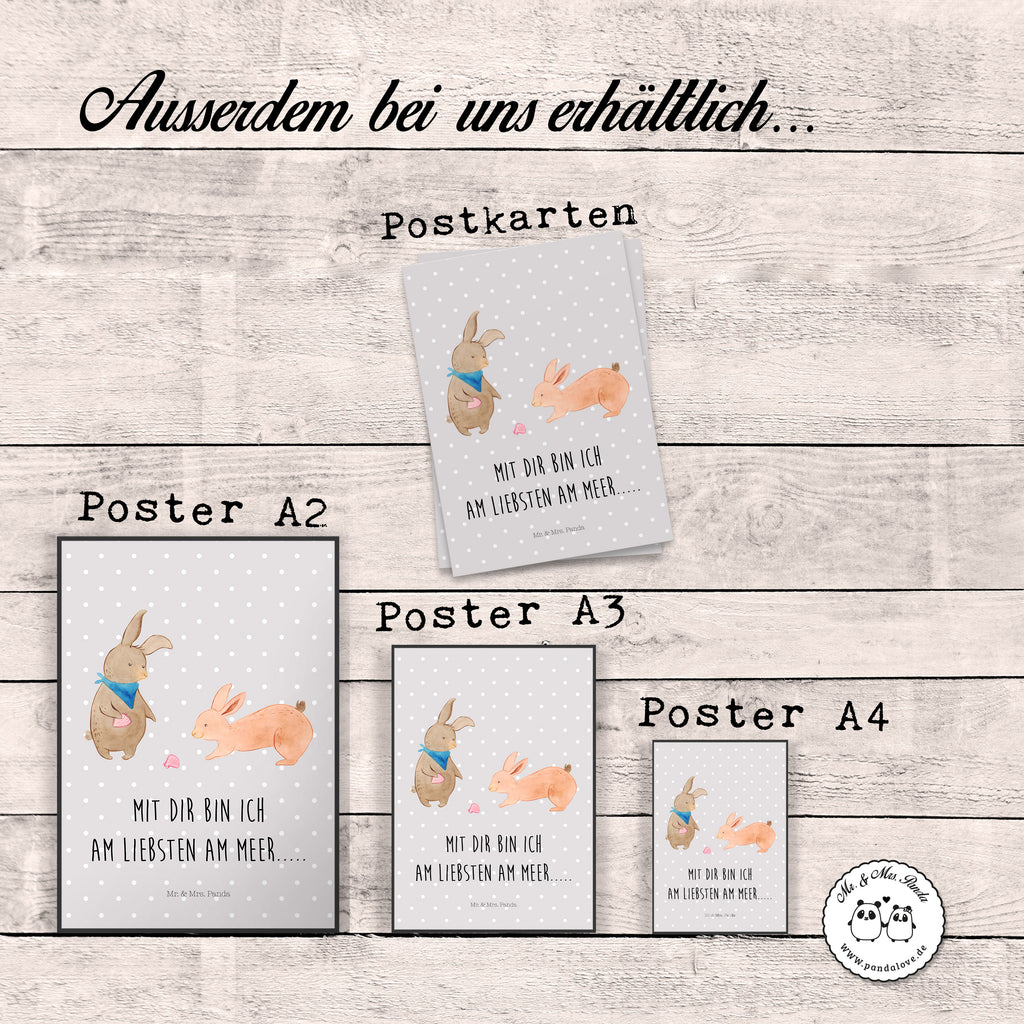 Poster Hasen Muschel Poster, Wandposter, Bild, Wanddeko, Küchenposter, Kinderposter, Wanddeko Bild, Raumdekoration, Wanddekoration, Handgemaltes Poster, Mr. & Mrs. Panda Poster, Designposter, Kunstdruck, Posterdruck, Familie, Vatertag, Muttertag, Bruder, Schwester, Mama, Papa, Oma, Opa, Hasen, beste Freundin, Freundin, Freundinnen, best friends, BFF, Muscheln sammeln, Muscheln, Meer