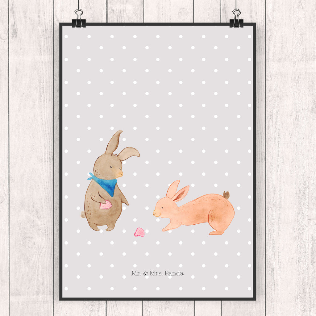 Poster Hasen Muschel Poster, Wandposter, Bild, Wanddeko, Küchenposter, Kinderposter, Wanddeko Bild, Raumdekoration, Wanddekoration, Handgemaltes Poster, Mr. & Mrs. Panda Poster, Designposter, Kunstdruck, Posterdruck, Familie, Vatertag, Muttertag, Bruder, Schwester, Mama, Papa, Oma, Opa, Hasen, beste Freundin, Freundin, Freundinnen, best friends, BFF, Muscheln sammeln, Muscheln, Meer