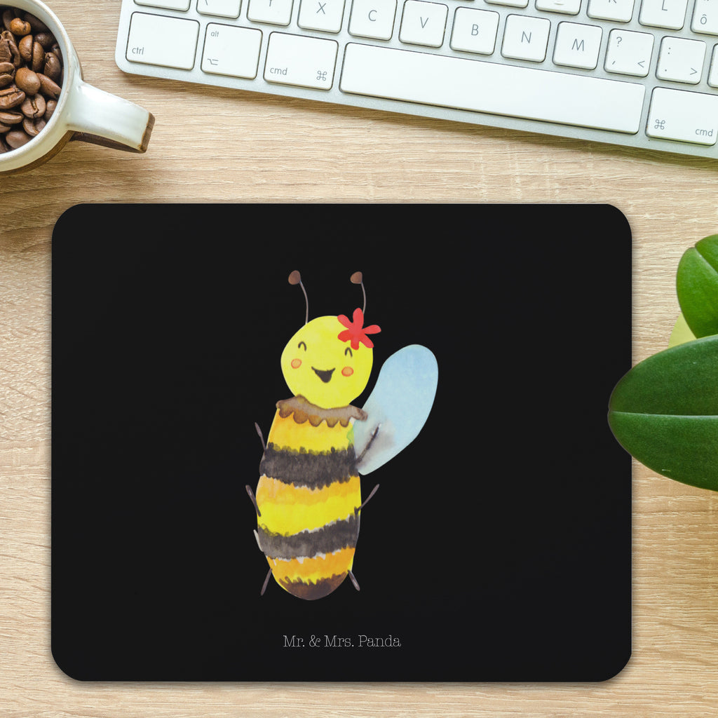 Mauspad Biene Happy Mousepad, Computer zubehör, Büroausstattung, PC Zubehör, Arbeitszimmer, Mauspad, Einzigartiges Mauspad, Designer Mauspad, Biene, Wespe, Hummel