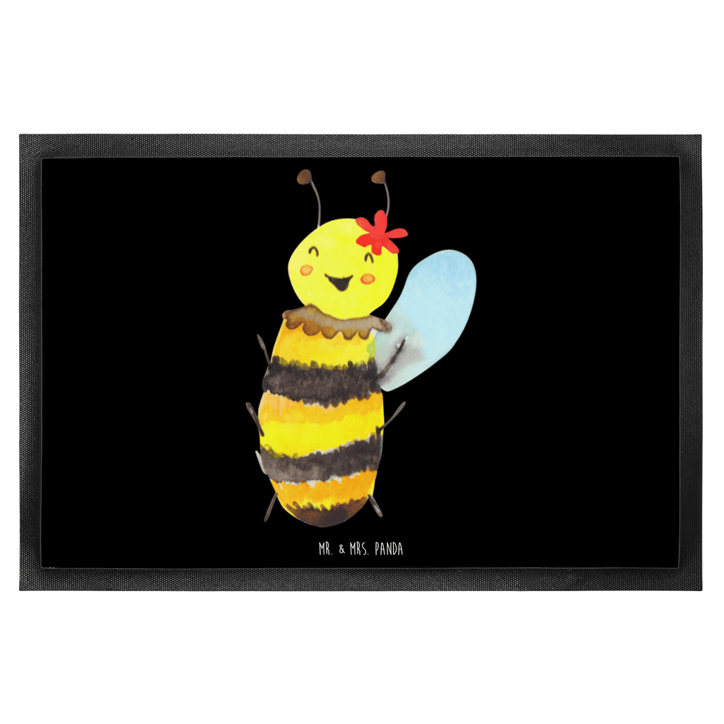 Fußmatte Biene Happy Türvorleger, Schmutzmatte, Fußabtreter, Matte, Schmutzfänger, Fußabstreifer, Schmutzfangmatte, Türmatte, Motivfußmatte, Haustürmatte, Vorleger, Biene, Wespe, Hummel