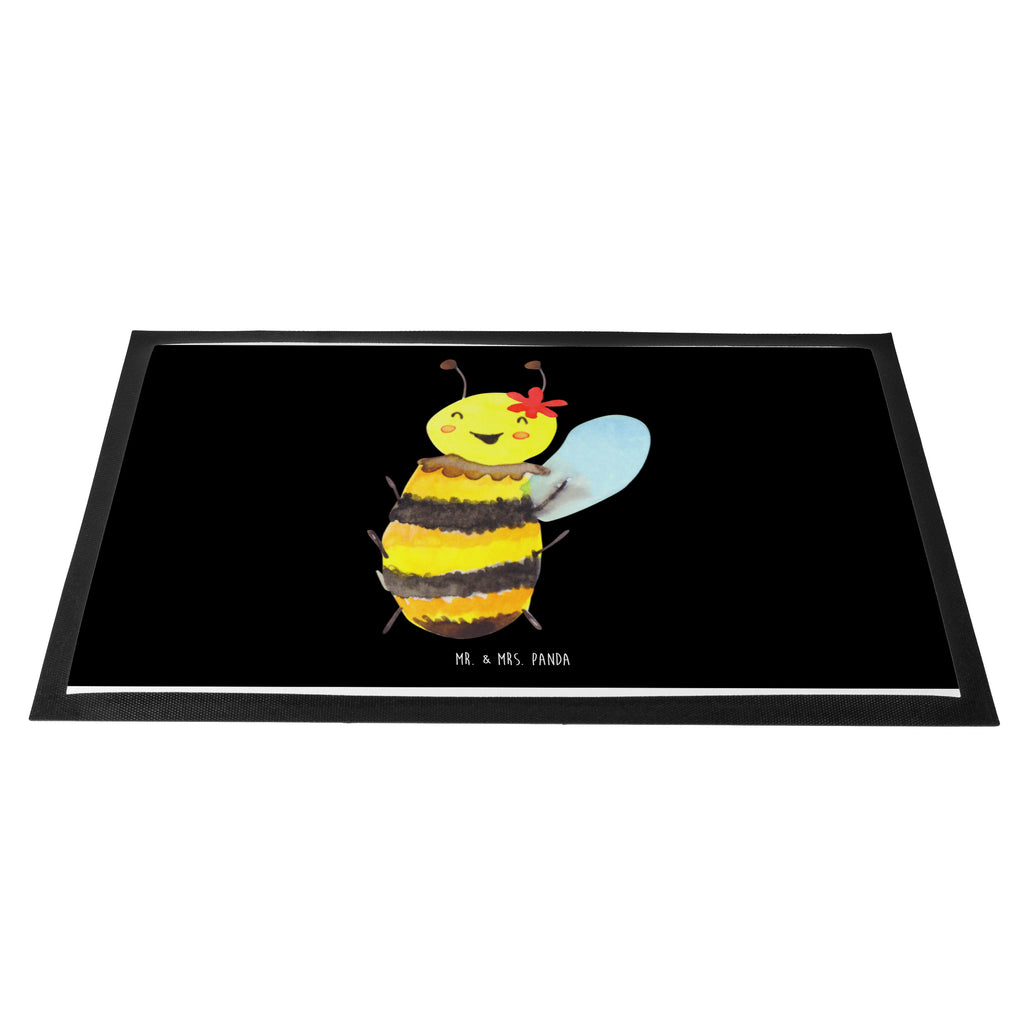 Fußmatte Biene Happy Türvorleger, Schmutzmatte, Fußabtreter, Matte, Schmutzfänger, Fußabstreifer, Schmutzfangmatte, Türmatte, Motivfußmatte, Haustürmatte, Vorleger, Biene, Wespe, Hummel