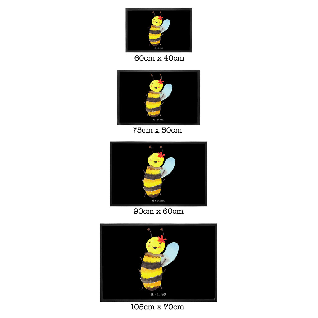 Fußmatte Biene Happy Türvorleger, Schmutzmatte, Fußabtreter, Matte, Schmutzfänger, Fußabstreifer, Schmutzfangmatte, Türmatte, Motivfußmatte, Haustürmatte, Vorleger, Biene, Wespe, Hummel