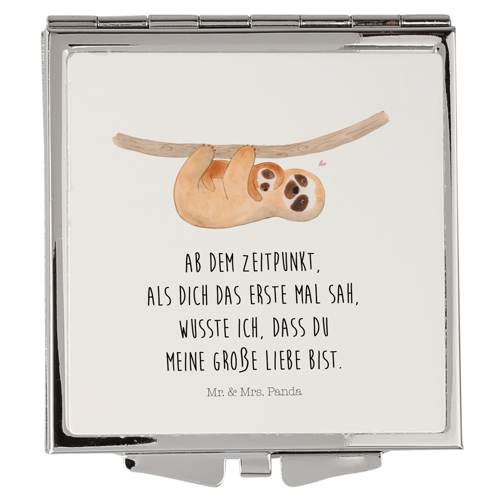 Handtaschenspiegel quadratisch Faultier mit Kind Spiegel, Handtasche, Quadrat, silber, schminken, Schminkspiegel, Faultier, Faultier Geschenk, Faultier Deko, Kind, Baby, Liebe, Mutter, Mama, Geburt, Kinder, Faulheit, Spaß, Niedlichkeit