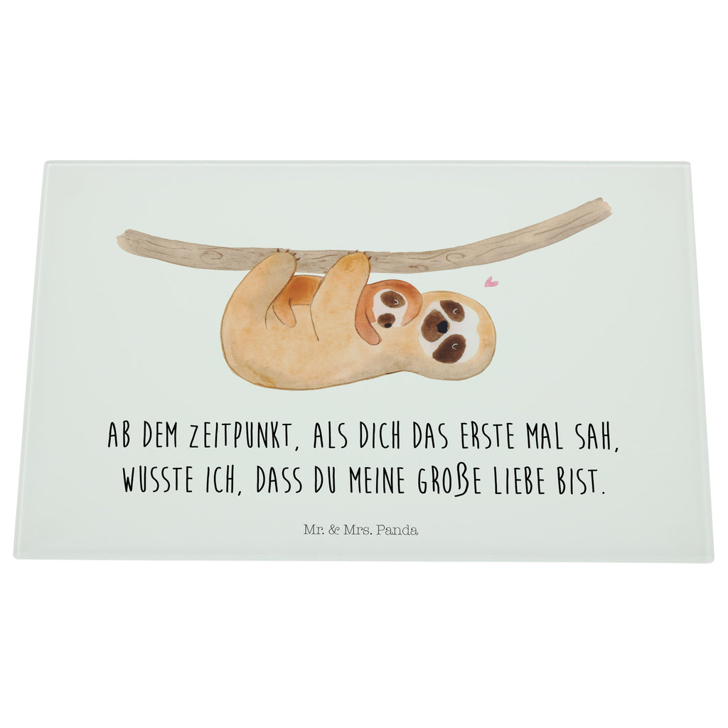 Medium Glas Schneidbrett Faultier mit Kind Glasschneidebrett, Schneidebrett, Faultier, Faultier Geschenk, Faultier Deko, Kind, Baby, Liebe, Mutter, Mama, Geburt, Kinder, Faulheit, Spaß, Niedlichkeit