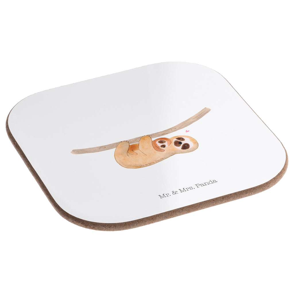 Quadratische Untersetzer Faultier mit Kind Bierdeckel, Glasuntersetzer, Untersetzer Gläser, Getränkeuntersetzer, Faultier, Faultier Geschenk, Faultier Deko, Kind, Baby, Liebe, Mutter, Mama, Geburt, Kinder, Faulheit, Spaß, Niedlichkeit