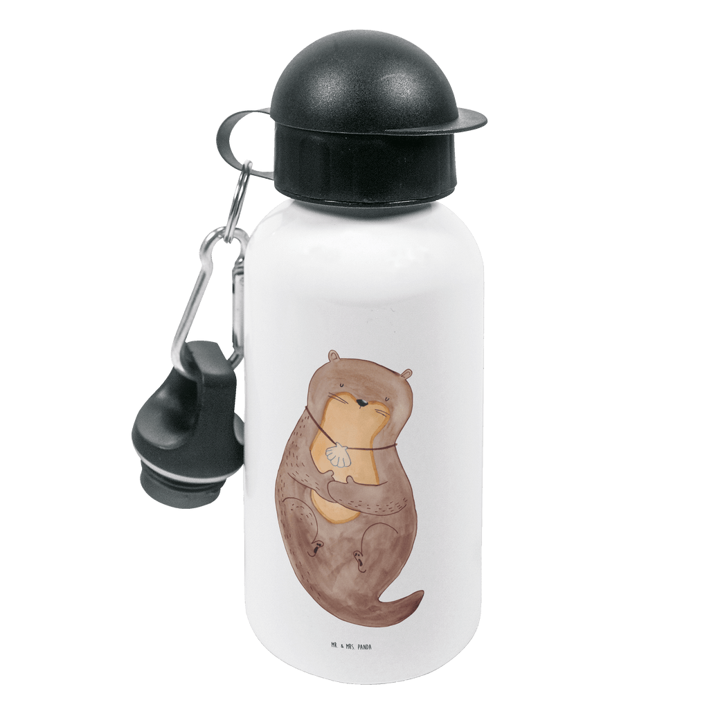Kindertrinkflasche Otter mit Muschelmedaillon Kindertrinkflasche, Kinder Trinkflasche, Trinkflasche, Flasche, Kinderflasche, Kinder, Kids, Kindergarten Flasche, Grundschule, Jungs, Mädchen, Otter, Fischotter, Seeotter, Otterliebe, grübeln, träumen, Motivation, Tagträumen, Büro