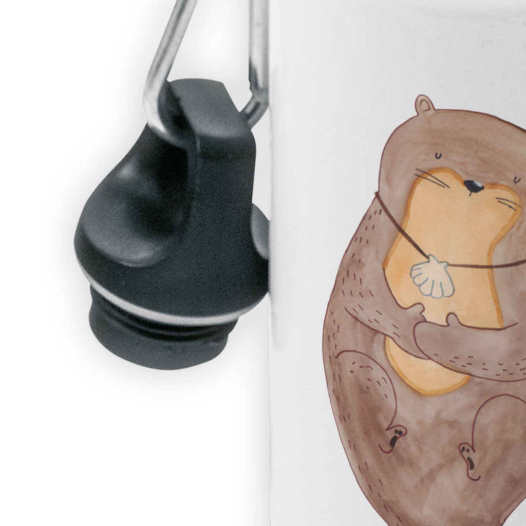 Kindertrinkflasche Otter mit Muschelmedaillon Kindertrinkflasche, Kinder Trinkflasche, Trinkflasche, Flasche, Kinderflasche, Kinder, Kids, Kindergarten Flasche, Grundschule, Jungs, Mädchen, Otter, Fischotter, Seeotter, Otterliebe, grübeln, träumen, Motivation, Tagträumen, Büro