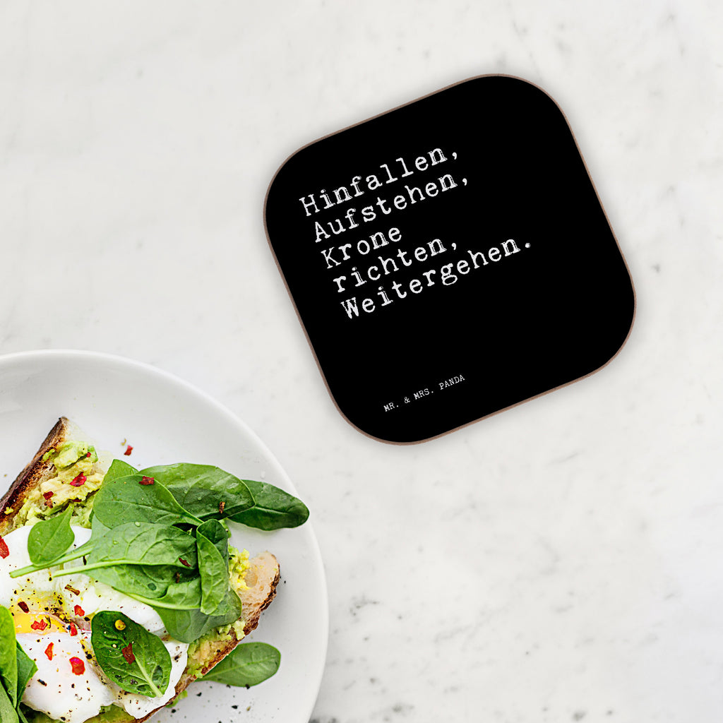 Quadratische Untersetzer Sprüche und Zitate Hinfallen, Aufstehen, Krone richten, Weitergehen. Bierdeckel, Glasuntersetzer, Untersetzer Gläser, Getränkeuntersetzer, Spruch, Sprüche, lustig, Weisheiten, Zitate, Spruch Sprüche Weisheiten Zitate Lustig Weisheit Worte