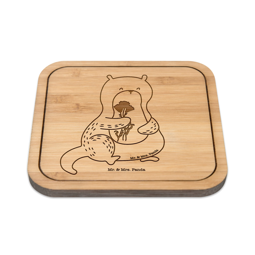 Untersetzer quadratisch Otter Blumenstrauß Untersetzer, Bierdeckel, Glasuntersetzer, Untersetzer Gläser, Getränkeuntersetzer, Otter, Fischotter, Seeotter, Otter Seeotter See Otter