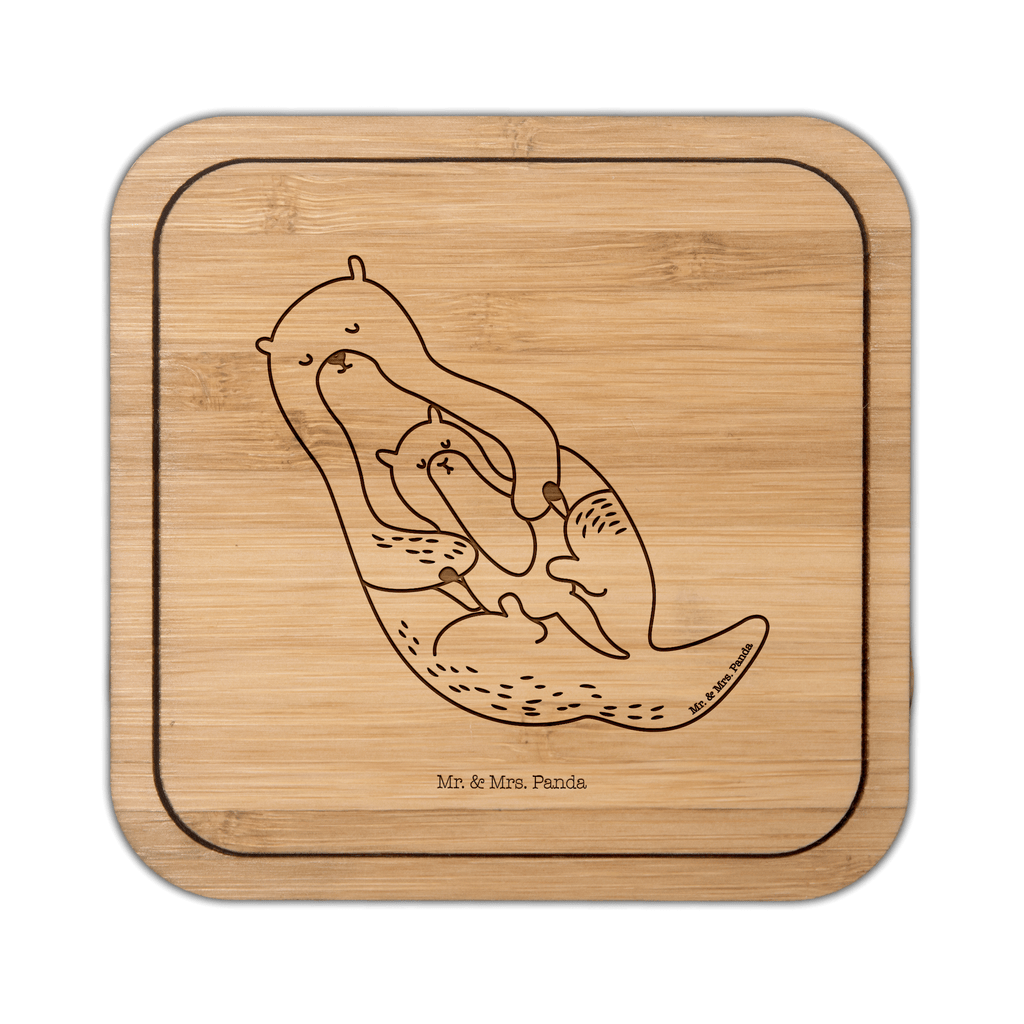 Untersetzer quadratisch Otter mit Kind Untersetzer, Bierdeckel, Glasuntersetzer, Untersetzer Gläser, Getränkeuntersetzer, Otter, Fischotter, Seeotter, Otter Seeotter See Otter