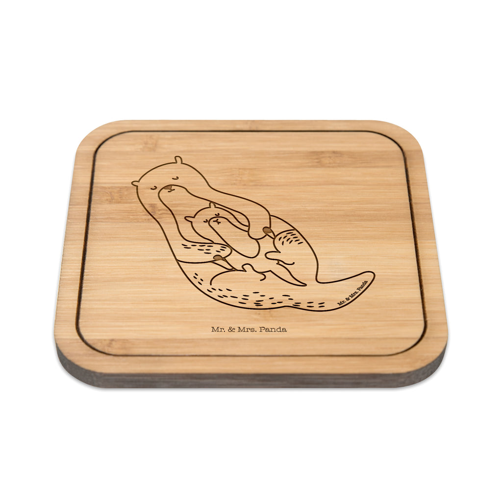 Untersetzer quadratisch Otter mit Kind Untersetzer, Bierdeckel, Glasuntersetzer, Untersetzer Gläser, Getränkeuntersetzer, Otter, Fischotter, Seeotter, Otter Seeotter See Otter