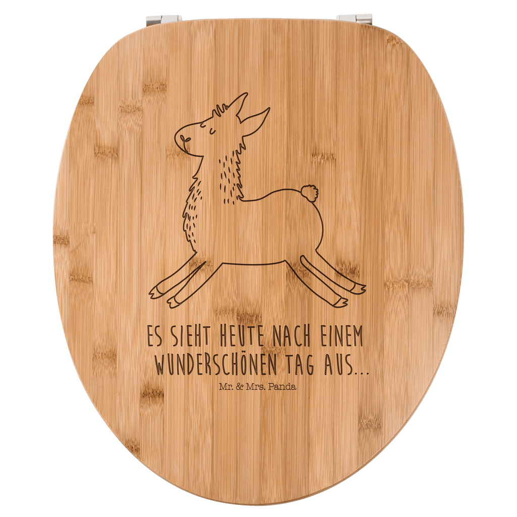 WC Sitz Lama springend Klobrille, Klodeckel, Toilettendeckel, WC-Sitz, Toilette, Lama, Alpaka, Lamas, Lieblingstag, Happy day, fröhlich, Glück, Freundin, Liebeskummer, Neustart, guten Morgen, Start, Prüfung, Abitur