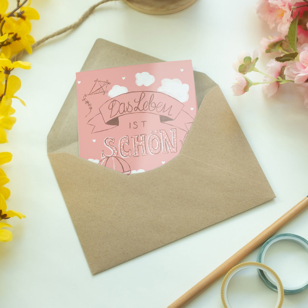 Grußkarte Heißluftballons Das Leben ist schön Klappkarte, Einladungskarte, Glückwunschkarte, Hochzeitskarte, Geburtstagskarte, Karte, Blumen Deko, Frühlings Deko, Sommer Deko, Dekoration, positive Botschaft, Naturliebhaber, Outdoor, Natur, Abenteuer, Heißluftballon, Leben, Das Leben ist schön, Spruch Leben, Zitat, Inspiration, erleben, glücklich sein, Deko Haus