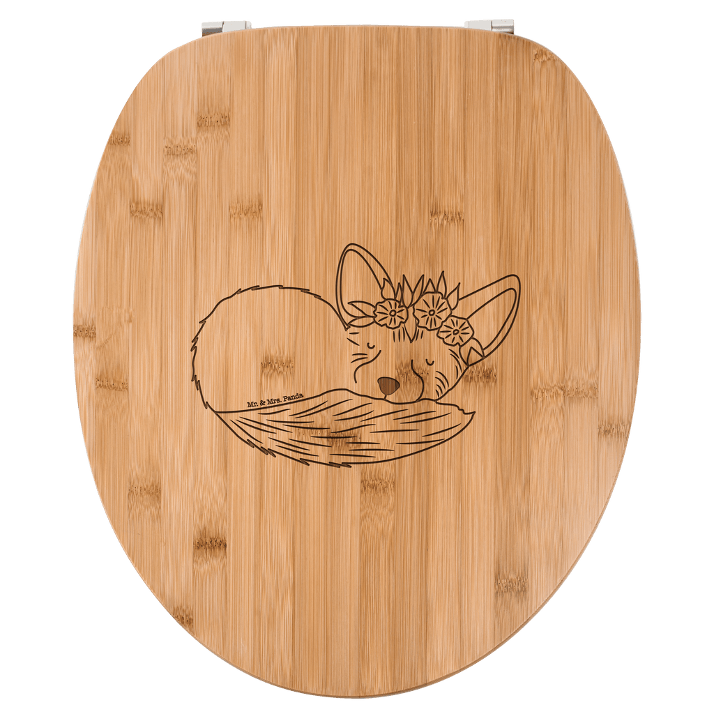 WC Sitz Wüstenfuchs Blumenkranz Klobrille, Klodeckel, Toilettendeckel, WC-Sitz, Toilette, Afrika, Wildtiere, Wüste, Wüstenfuchs, Blumen, Blumenkranz, Glücklich