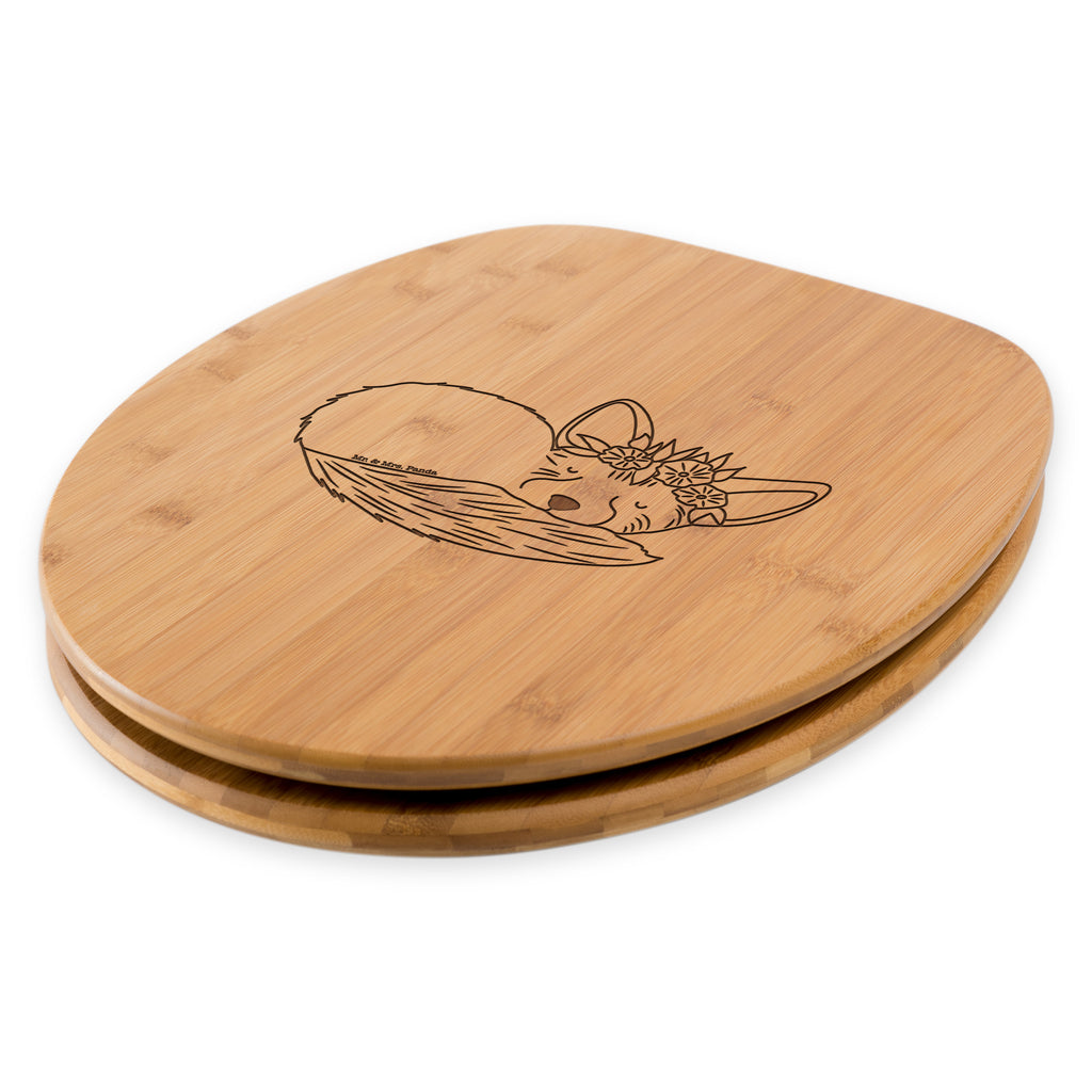 WC Sitz Wüstenfuchs Blumenkranz Klobrille, Klodeckel, Toilettendeckel, WC-Sitz, Toilette, Afrika, Wildtiere, Wüste, Wüstenfuchs, Blumen, Blumenkranz, Glücklich