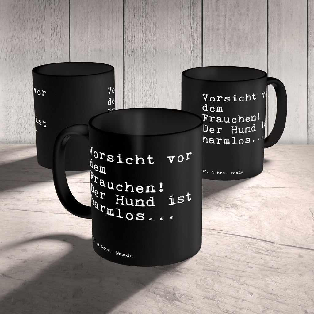 Tasse Sprüche und Zitate Vorsicht vor dem Frauchen! Der Hund ist harmlos... Spruch Sprüche Weisheiten Zitate Lustig Weisheit Worte Becher, Kaffeetasse, Kaffeebecher, Tee, Frühstück, Büro Hund, Hundebesitzer, Geschenk Frau, Frauen, Freundin Spruch, Sprüche, lustig, Weisheiten, Zitate