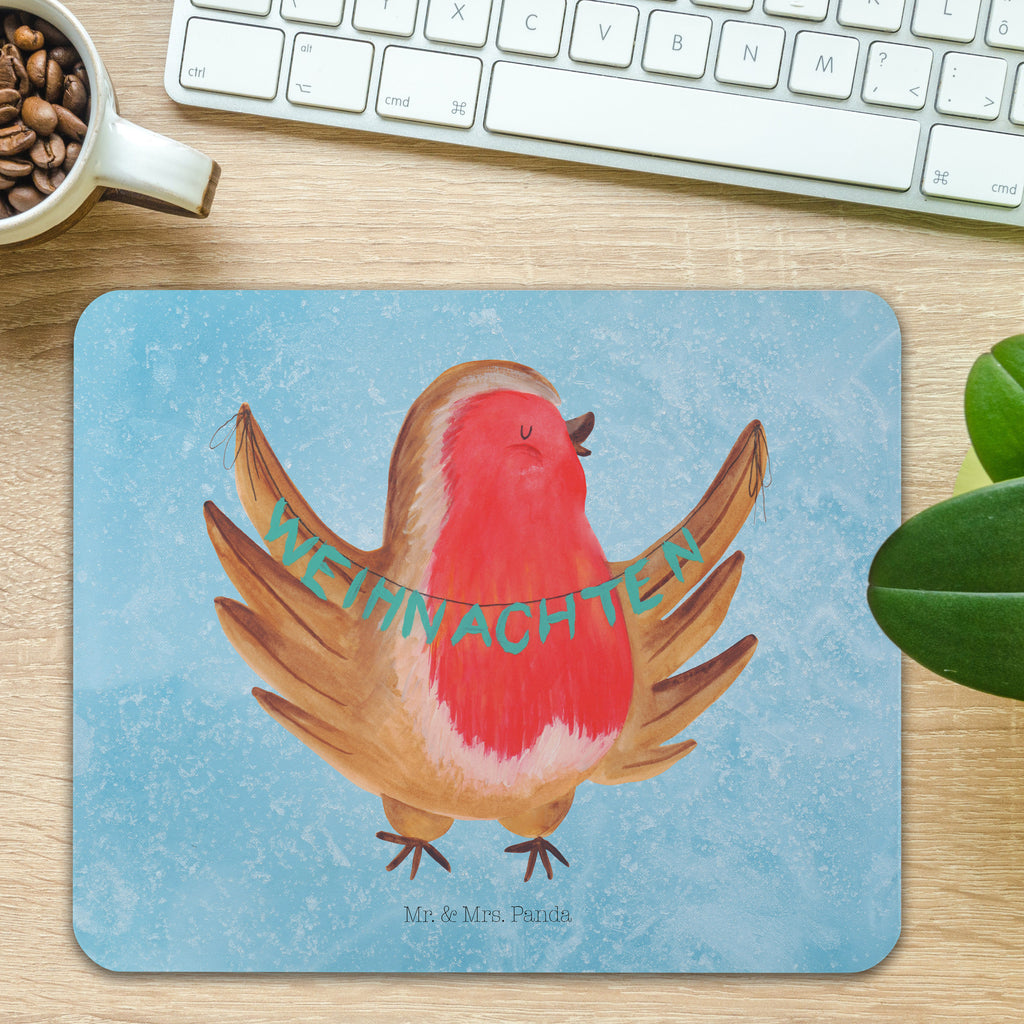 Mauspad Rotkehlchen Weihnachten Mousepad, Computer zubehör, Büroausstattung, PC Zubehör, Arbeitszimmer, Mauspad, Einzigartiges Mauspad, Designer Mauspad, Winter, Weihnachten, Weihnachtsdeko, Nikolaus, Advent, Heiligabend, Wintermotiv, Frohe Weihnachten, Weihnachtsmotiv, Weihnachtsgruß, Vogel, xmas