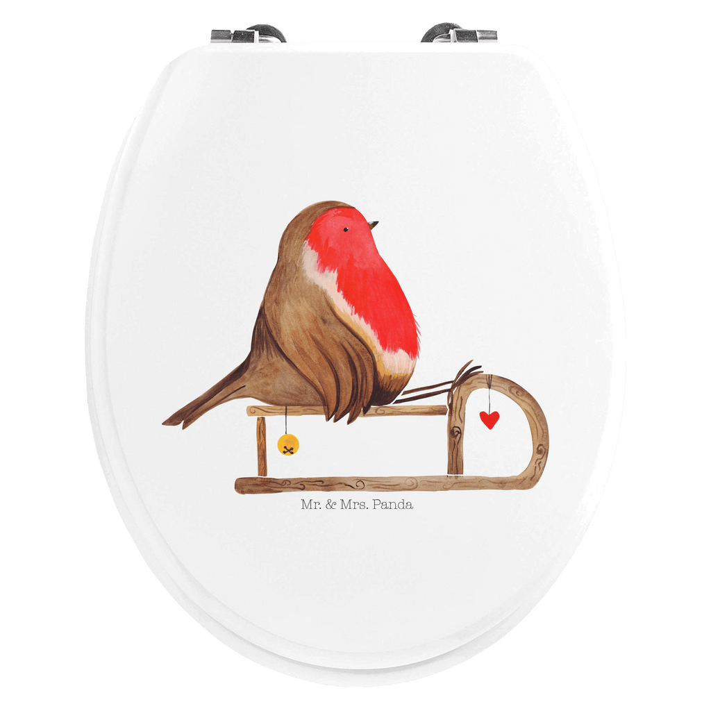 Motiv WC Sitz Rotkehlchen Schlitten Klobrille, Klodeckel, Toilettendeckel, WC-Sitz, Toilette, Winter, Weihnachten, Weihnachtsdeko, Nikolaus, Advent, Heiligabend, Wintermotiv, Schlitten, Vogel