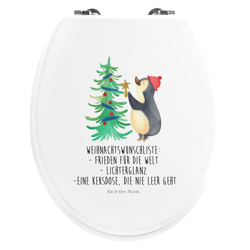 Motiv WC Sitz Pinguin Weihnachtsbaum Klobrille, Klodeckel, Toilettendeckel, WC-Sitz, Toilette, Winter, Weihnachten, Weihnachtsdeko, Nikolaus, Advent, Heiligabend, Wintermotiv, Pinguin