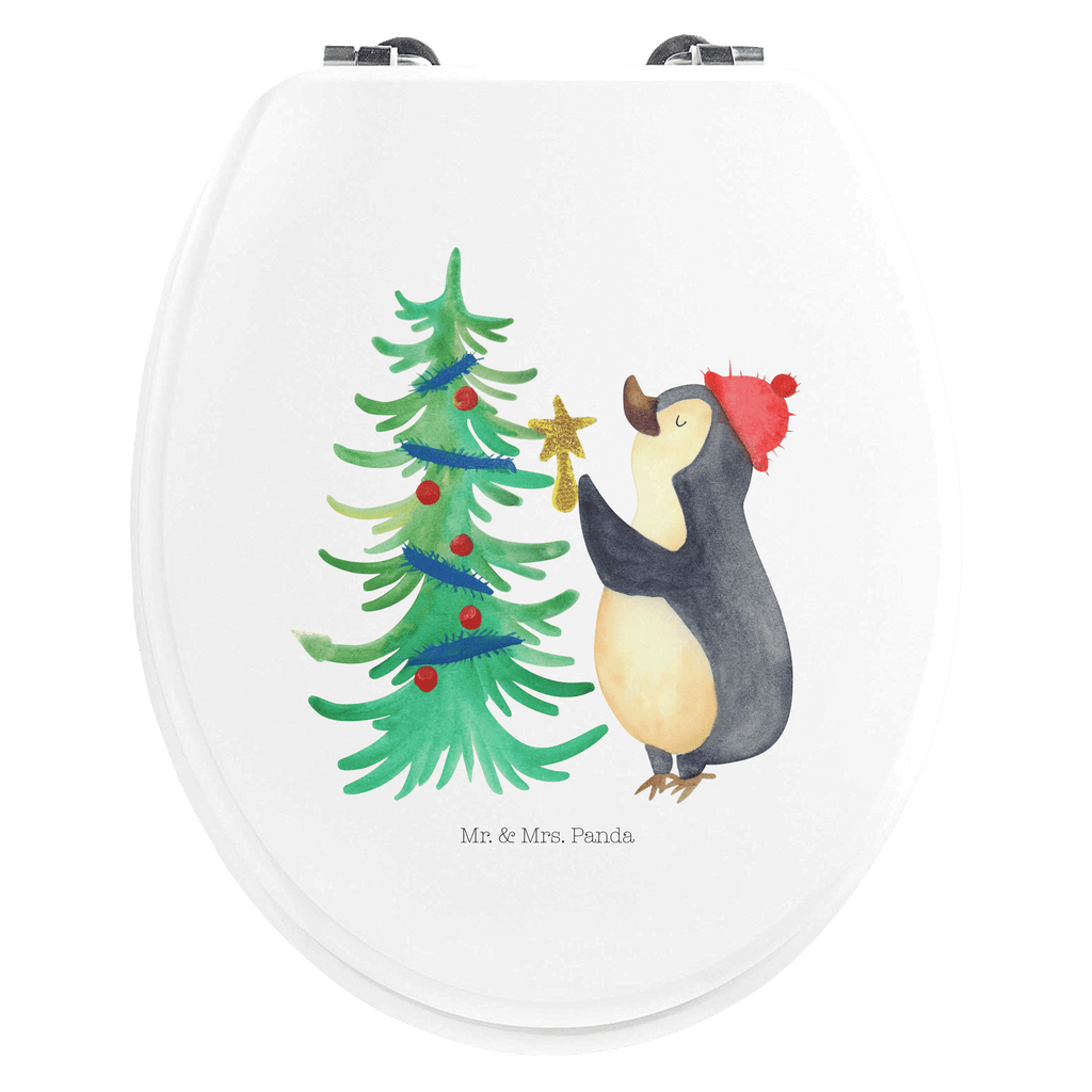 Motiv WC Sitz Pinguin Weihnachtsbaum Klobrille, Klodeckel, Toilettendeckel, WC-Sitz, Toilette, Winter, Weihnachten, Weihnachtsdeko, Nikolaus, Advent, Heiligabend, Wintermotiv, Pinguin