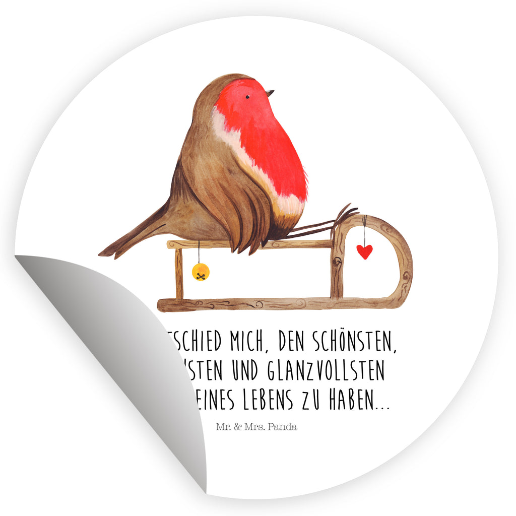 120mm Rund Aufkleber Rotkehlchen Schlitten Sticker, Aufkleber, Etikett, Kinder, rund, Winter, Weihnachten, Weihnachtsdeko, Nikolaus, Advent, Heiligabend, Wintermotiv, Schlitten, Vogel