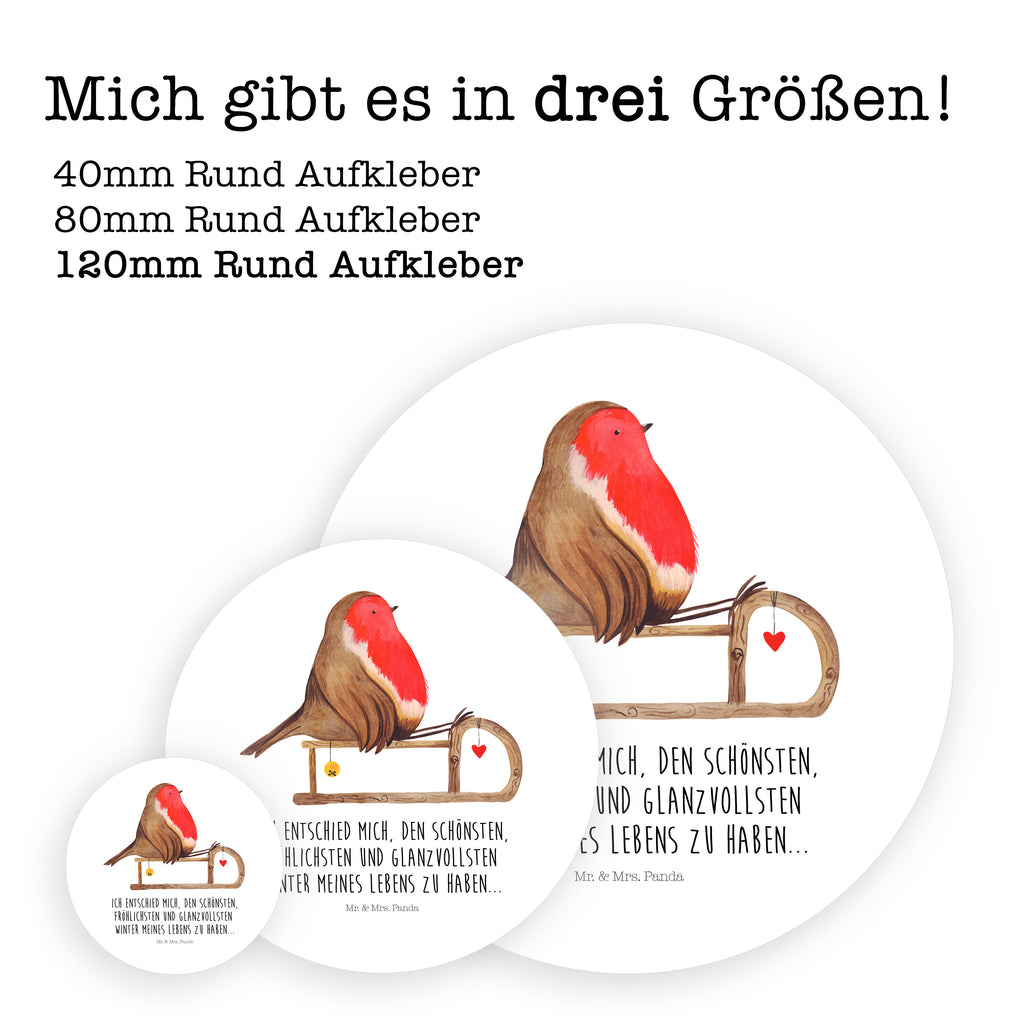 120mm Rund Aufkleber Rotkehlchen Schlitten Sticker, Aufkleber, Etikett, Kinder, rund, Winter, Weihnachten, Weihnachtsdeko, Nikolaus, Advent, Heiligabend, Wintermotiv, Schlitten, Vogel