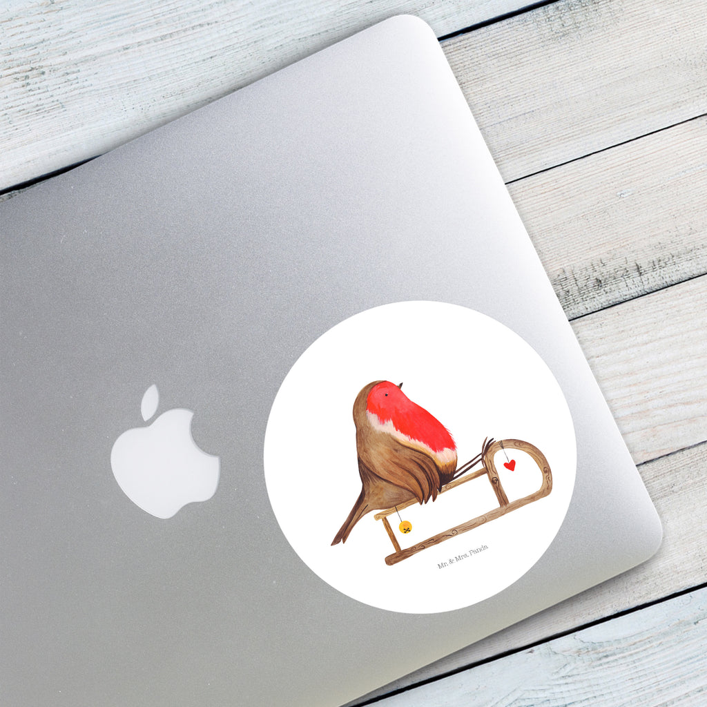 120mm Rund Aufkleber Rotkehlchen Schlitten Sticker, Aufkleber, Etikett, Kinder, rund, Winter, Weihnachten, Weihnachtsdeko, Nikolaus, Advent, Heiligabend, Wintermotiv, Schlitten, Vogel
