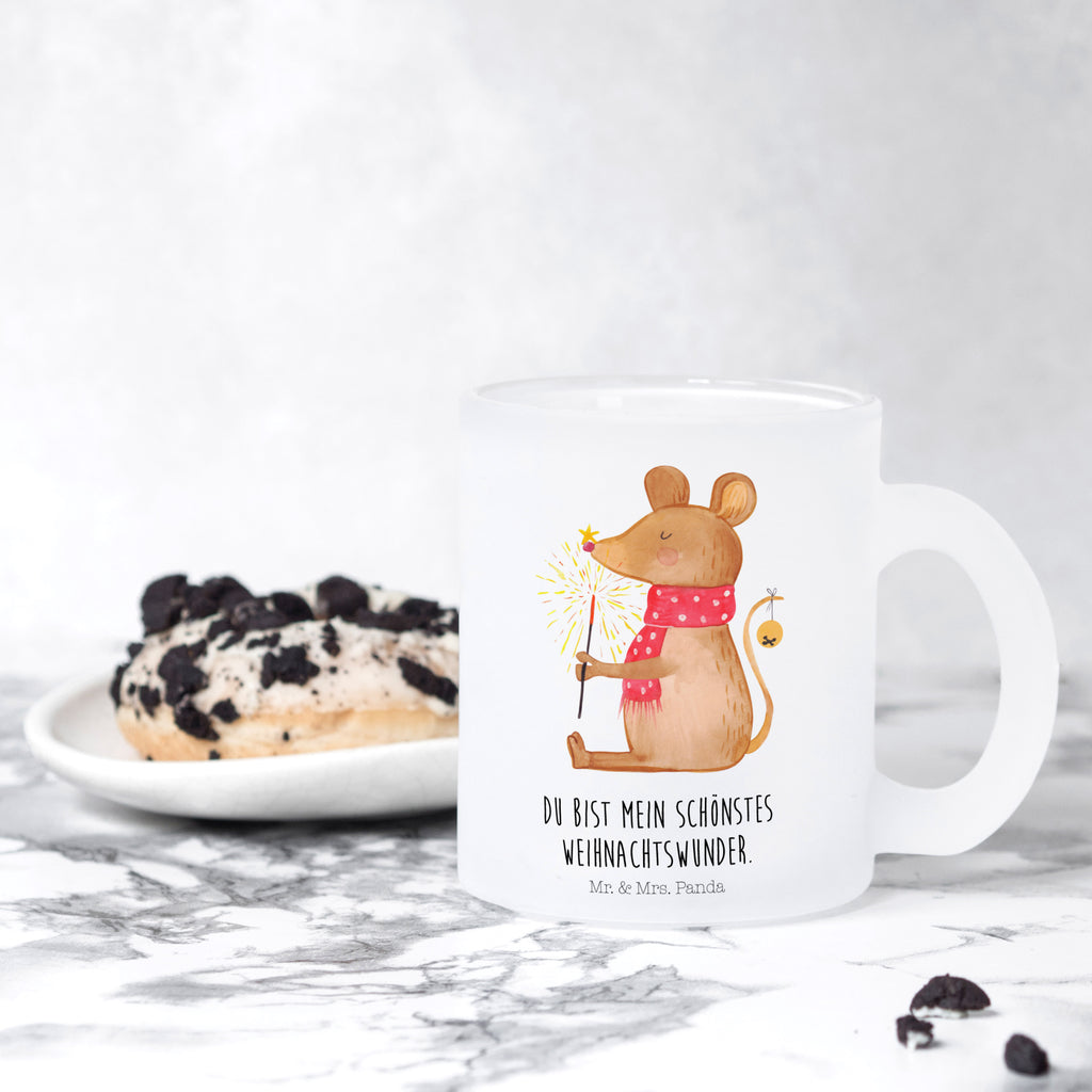 Teetasse Weihnachtsmaus Teetasse, Teeglas, Teebecher, Tasse mit Henkel, Tasse, Glas Teetasse, Teetasse aus Glas, Winter, Weihnachten, Weihnachtsdeko, Nikolaus, Advent, Heiligabend, Wintermotiv, Frohe Weihnachten, Weihnachtsgruß, Weihnachtsmotiv, Maus, Mäuschen, Weihnachtswunder