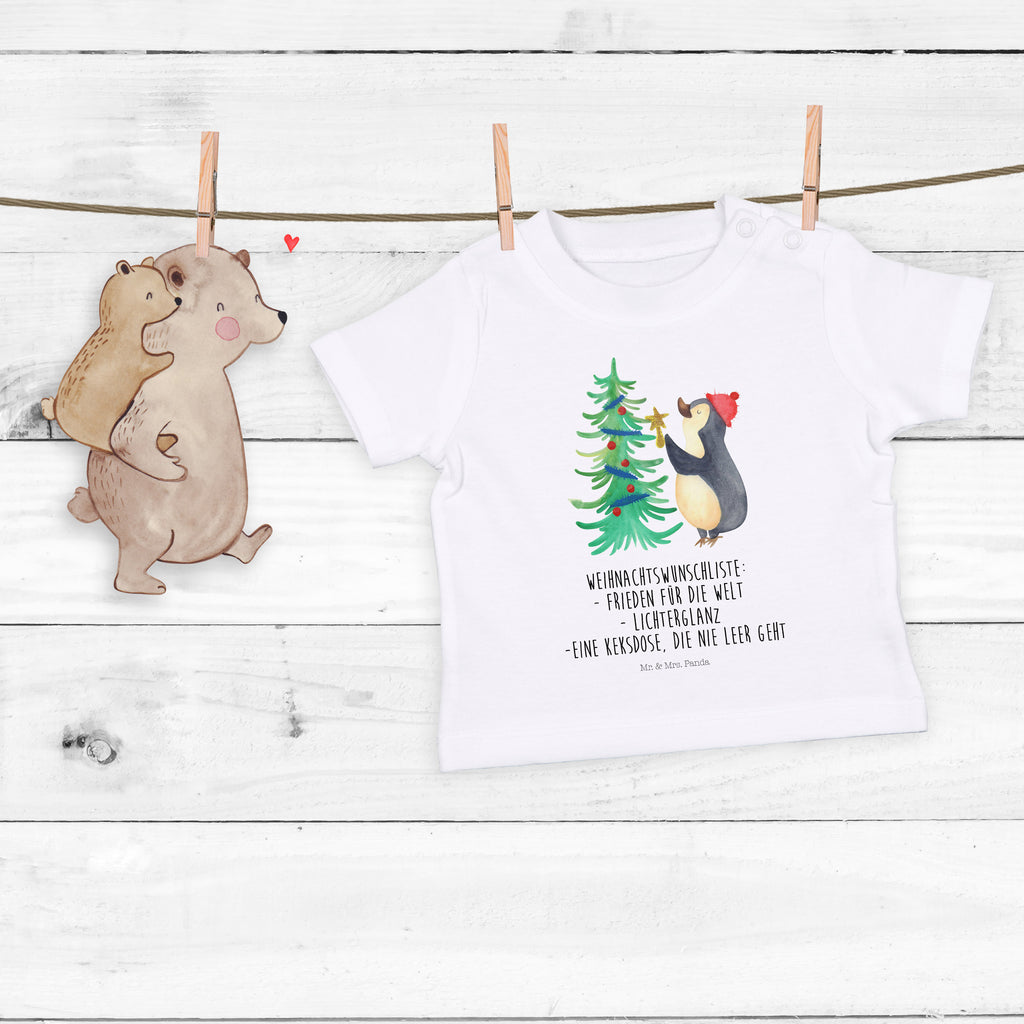 Organic Baby Shirt Pinguin Weihnachtsbaum Baby T-Shirt, Jungen Baby T-Shirt, Mädchen Baby T-Shirt, Shirt, Winter, Weihnachten, Weihnachtsdeko, Nikolaus, Advent, Heiligabend, Wintermotiv, Pinguin