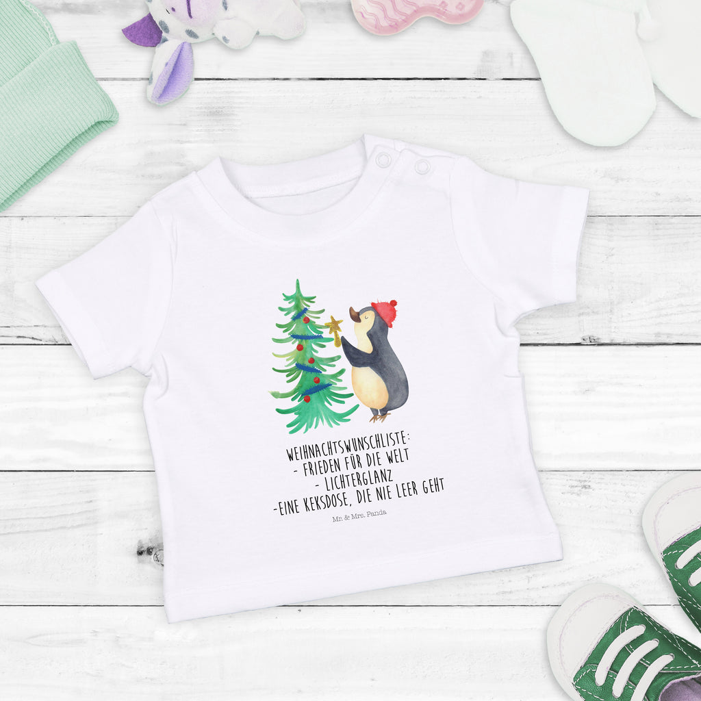 Organic Baby Shirt Pinguin Weihnachtsbaum Baby T-Shirt, Jungen Baby T-Shirt, Mädchen Baby T-Shirt, Shirt, Winter, Weihnachten, Weihnachtsdeko, Nikolaus, Advent, Heiligabend, Wintermotiv, Pinguin