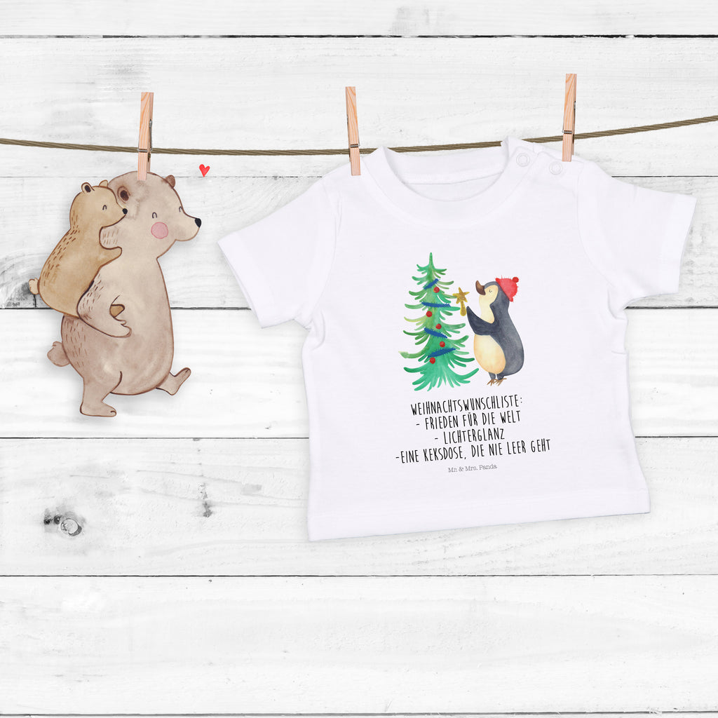 Organic Baby Shirt Pinguin Weihnachtsbaum Baby T-Shirt, Jungen Baby T-Shirt, Mädchen Baby T-Shirt, Shirt, Winter, Weihnachten, Weihnachtsdeko, Nikolaus, Advent, Heiligabend, Wintermotiv, Pinguin
