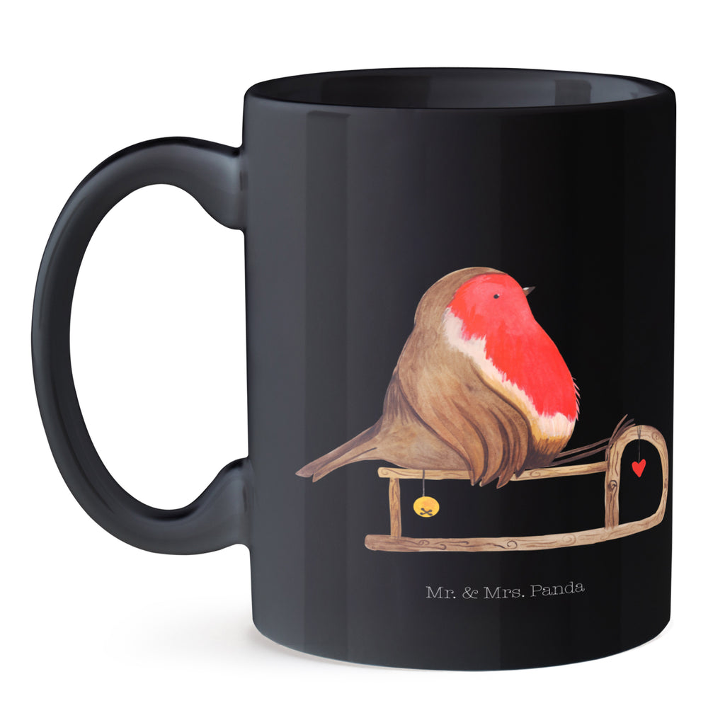 Tasse Rotkehlchen Schlitten Weihnachten, Schlitten, Vogel Becher, Kaffeetasse, Kaffeebecher, Tee, Frühstück, Büro  Winter, Weihnachten, Weihnachtsdeko, Nikolaus, Advent, Heiligabend, Wintermotiv