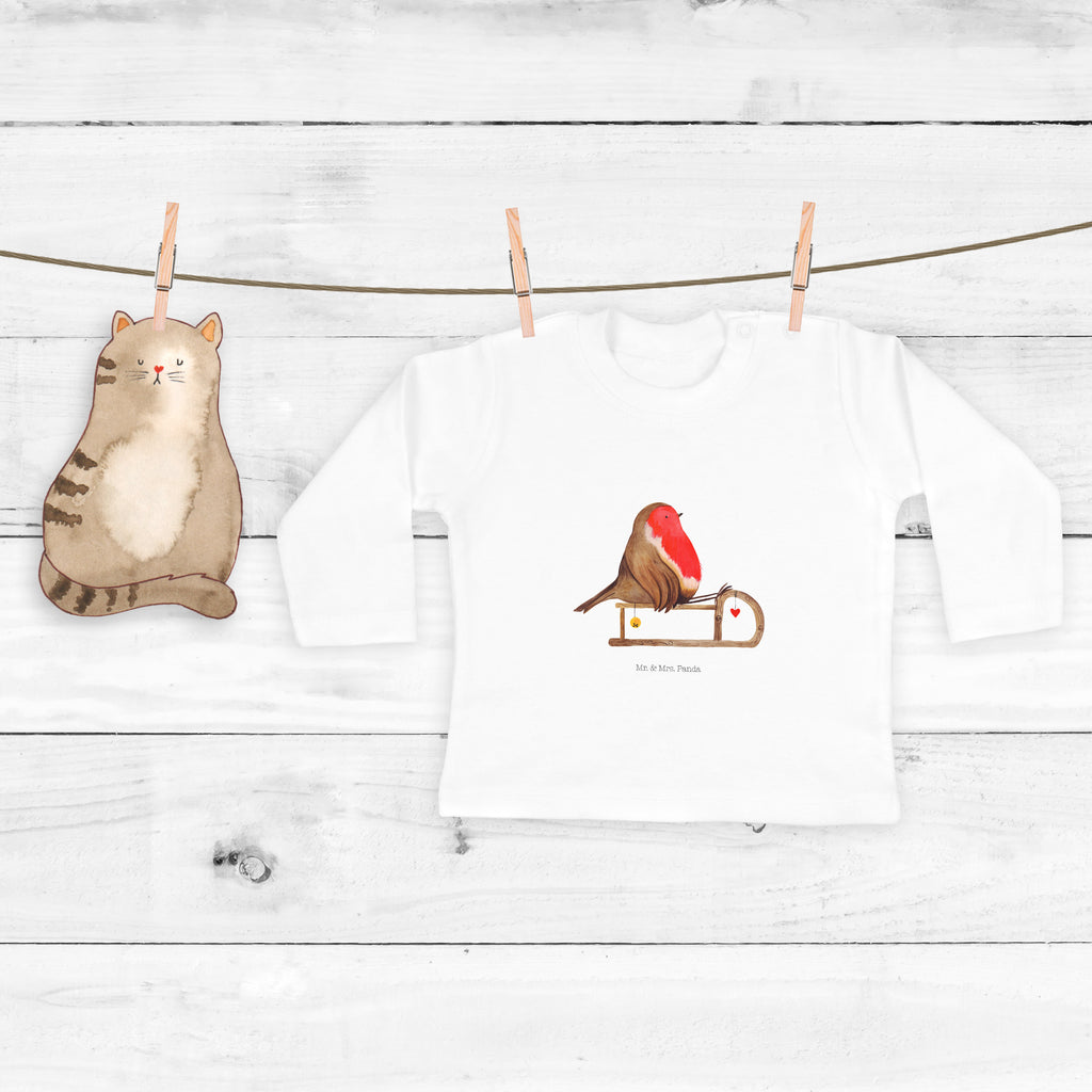 12-18 Monate Baby Longsleeve Rotkehlchen Schlitten Mädchen, Jungen, Baby, Langarm, Bio, Kleidung, Winter, Weihnachten, Weihnachtsdeko, Nikolaus, Advent, Heiligabend, Wintermotiv, Schlitten, Vogel