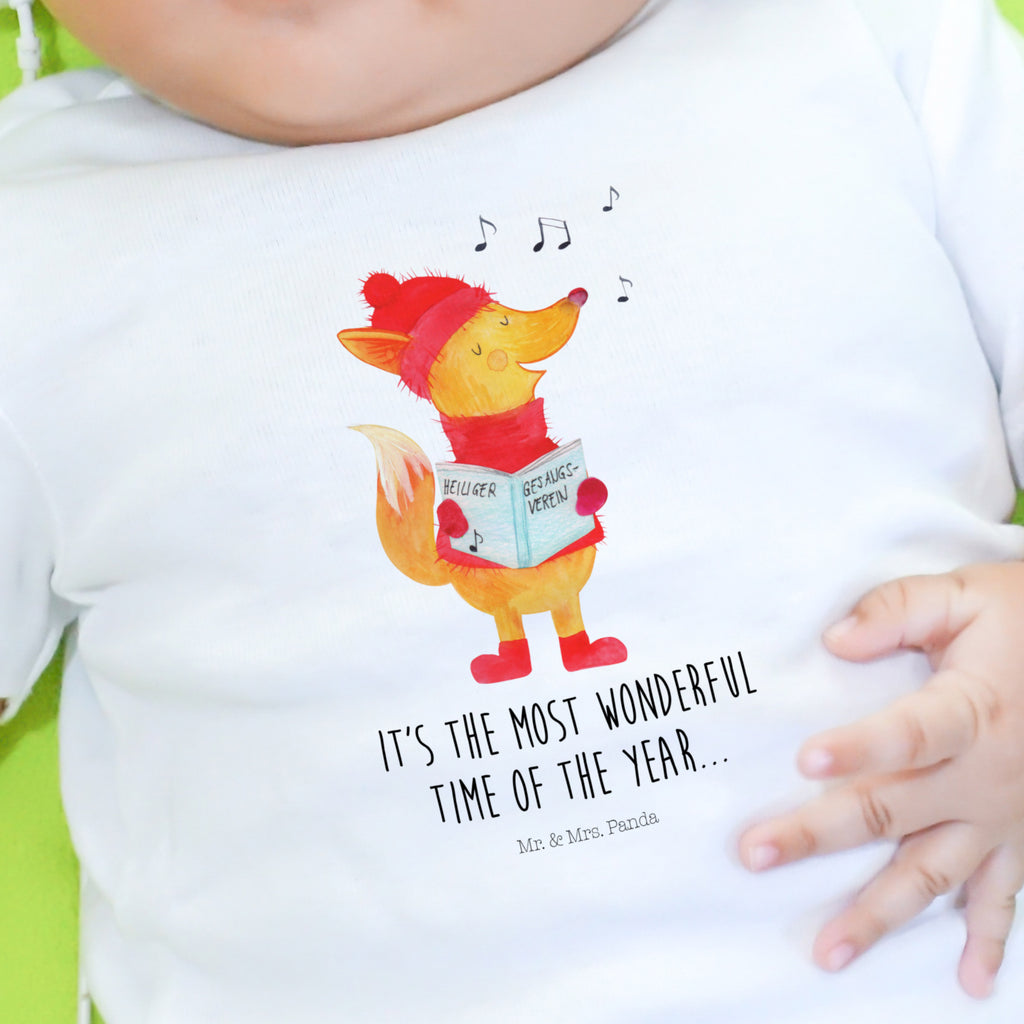 12-18 Monate Baby Longsleeve Fuchs Sänger Mädchen, Jungen, Baby, Langarm, Bio, Kleidung, Winter, Weihnachten, Weihnachtsdeko, Nikolaus, Advent, Heiligabend, Wintermotiv, Fuchs, Füchse, Sänger, Geschenk Sänger, Singen, Weihnachtslieder